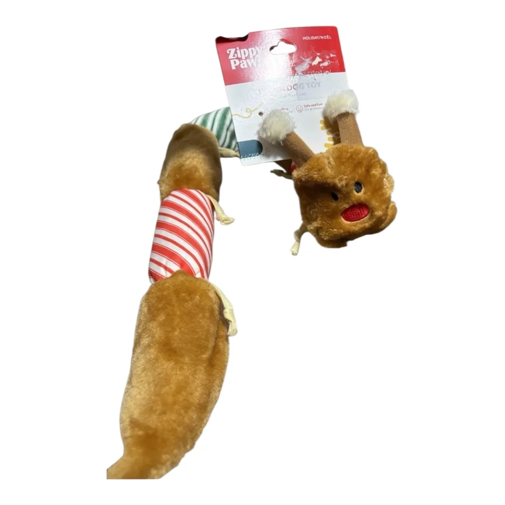 Zippy Paws Multicolor Caterpillar Christmas Deluxe Dog Toy 30
